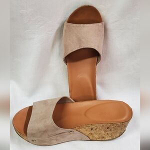Bamboo Tan Platform Slides 6/36